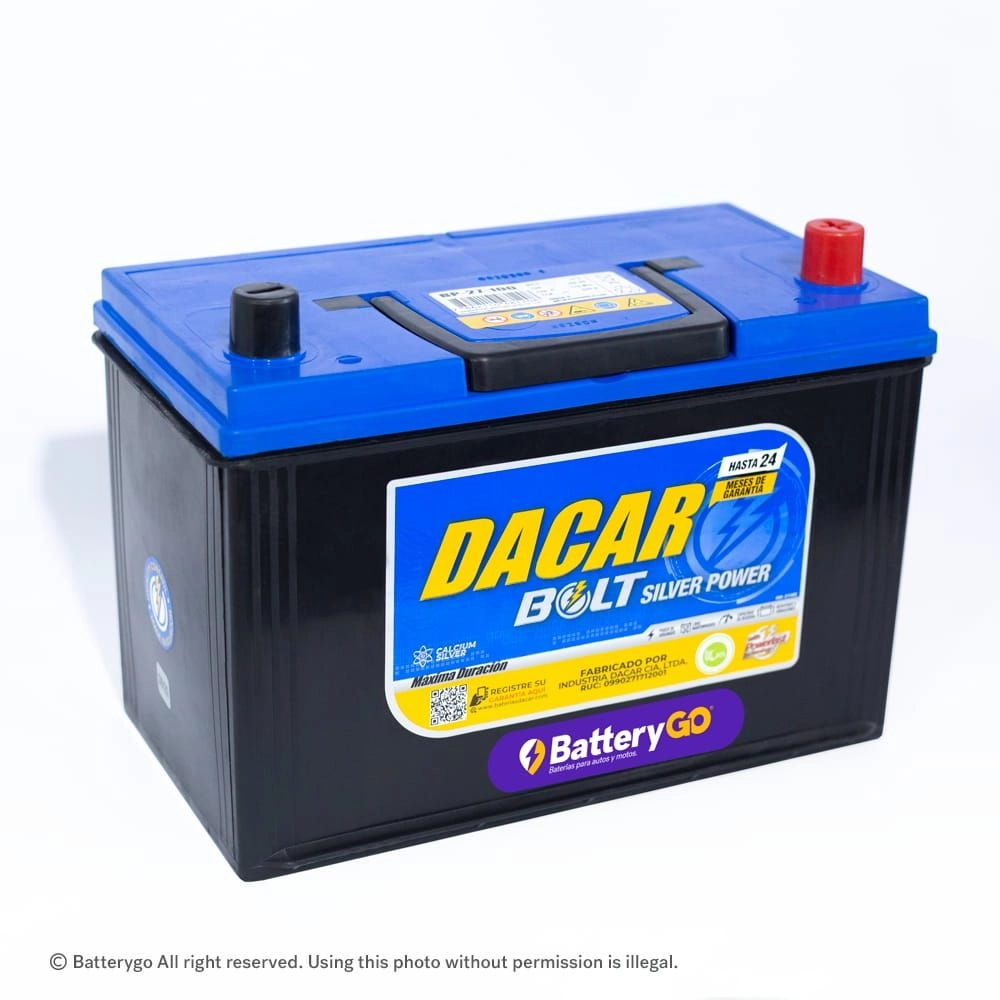 Batería Dacar D5 27-100 (100Ah) de alta potencia y durabilidad, disponible para servicio a domicilio en Guayaquil.