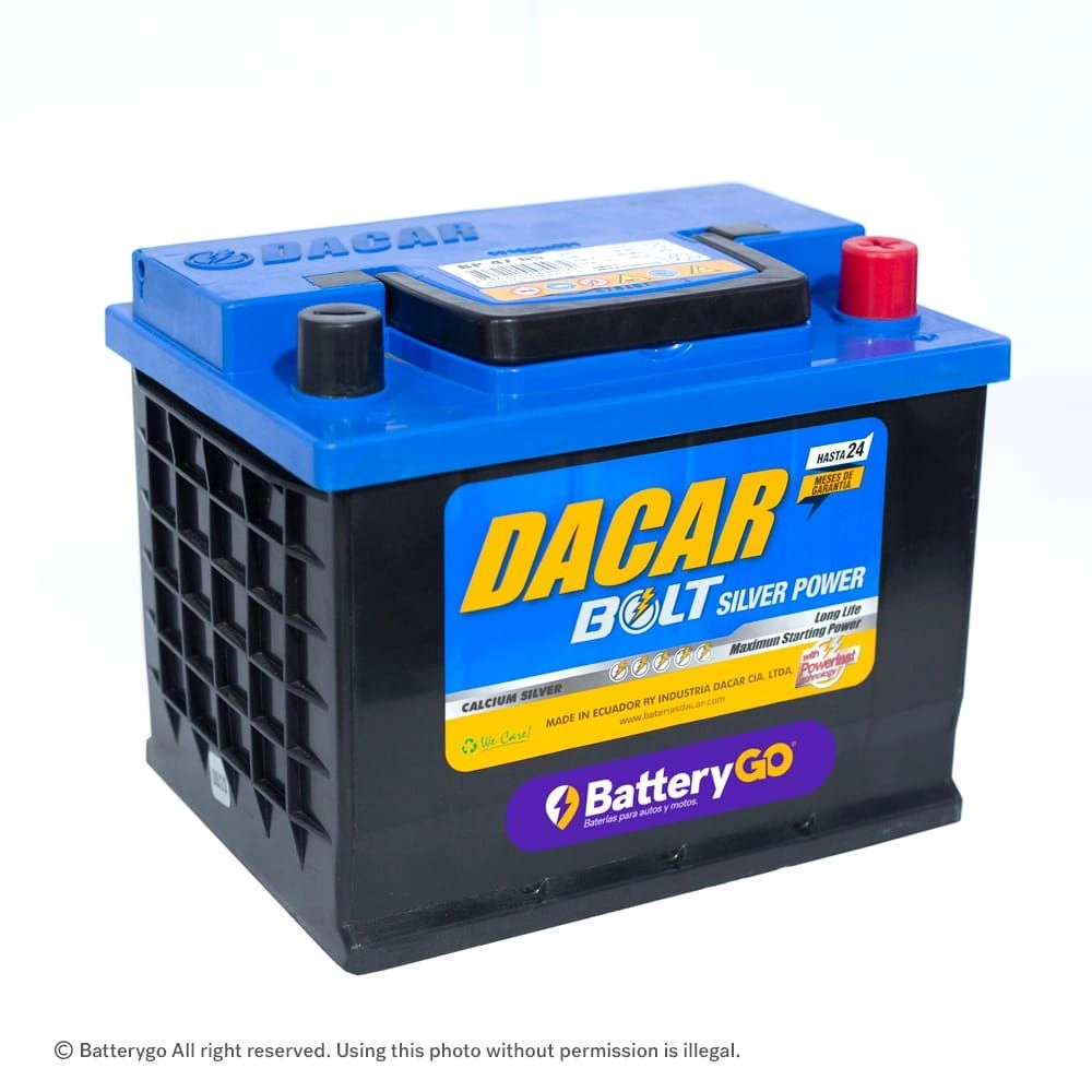 Batería Dacar D5 47-65 (65Ah) de alta potencia y durabilidad, disponible para servicio a domicilio en Guayaquil.