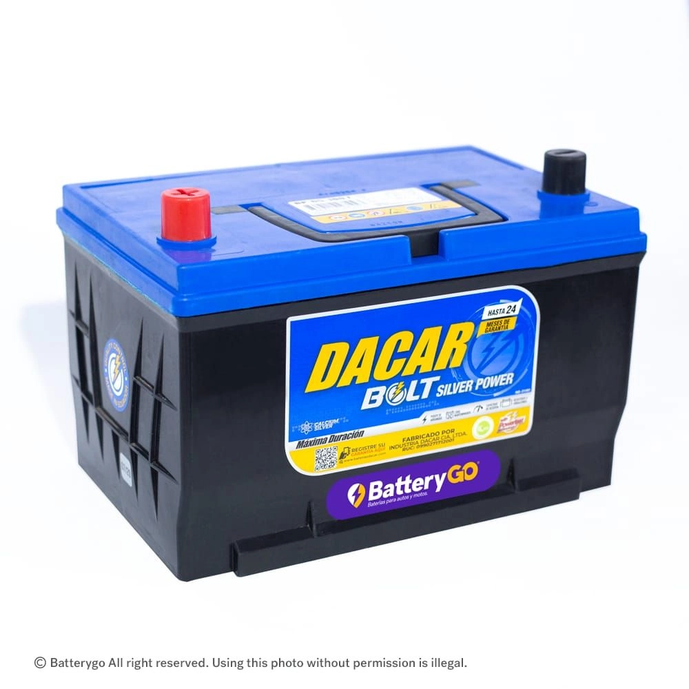 Batería Dacar D5 65-100 (100Ah) de alta potencia y durabilidad, disponible para servicio a domicilio en Guayaquil.