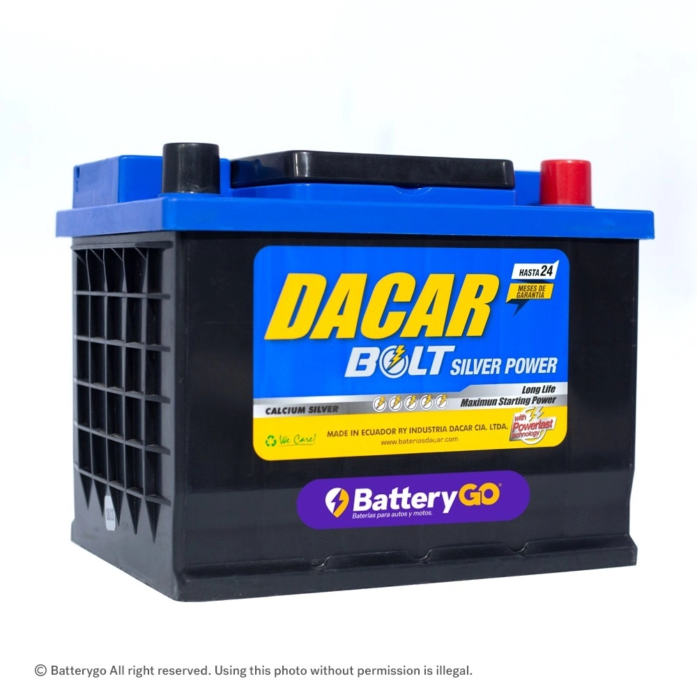 Batería Dacar D5 47-65 (65Ah) de alta potencia y durabilidad, disponible para servicio a domicilio en Guayaquil.