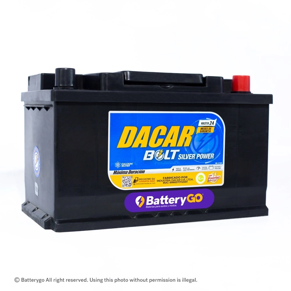 Batería Dacar D5-94 (90Ah) de alta potencia y durabilidad, disponible para servicio a domicilio en Guayaquil.