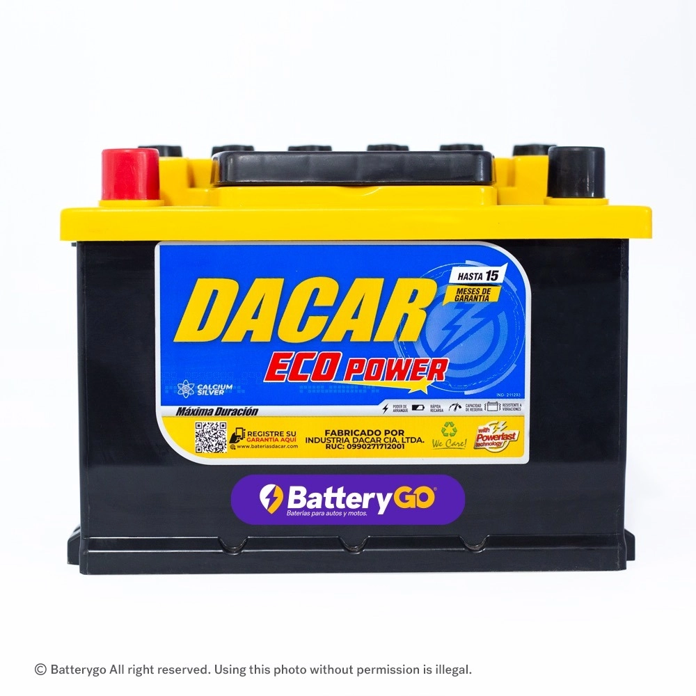 Batería Dacar D3 42-40 ECO (40Ah) de alta potencia, disponible para servicio a domicilio en Guayaquil.