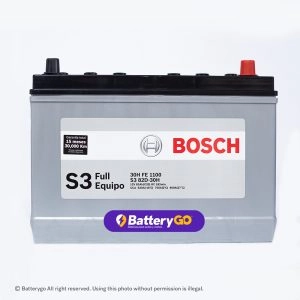 Batería Bosch S3 30H FE (12V, 82Ah) con su diseño característico, lista para servicio a domicilio en Guayaquil.