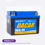 Batería Dacar DB4L-BS (4Ah) para motocicleta, disponible para servicio a domicilio en Guayaquil.